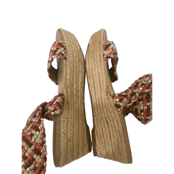Jessica Simpson JP-Leila Women size 6 Beige Woven Strap Espadrille Wedge Sandals - Picture 6 of 8